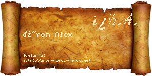 Áron Alex névjegykártya